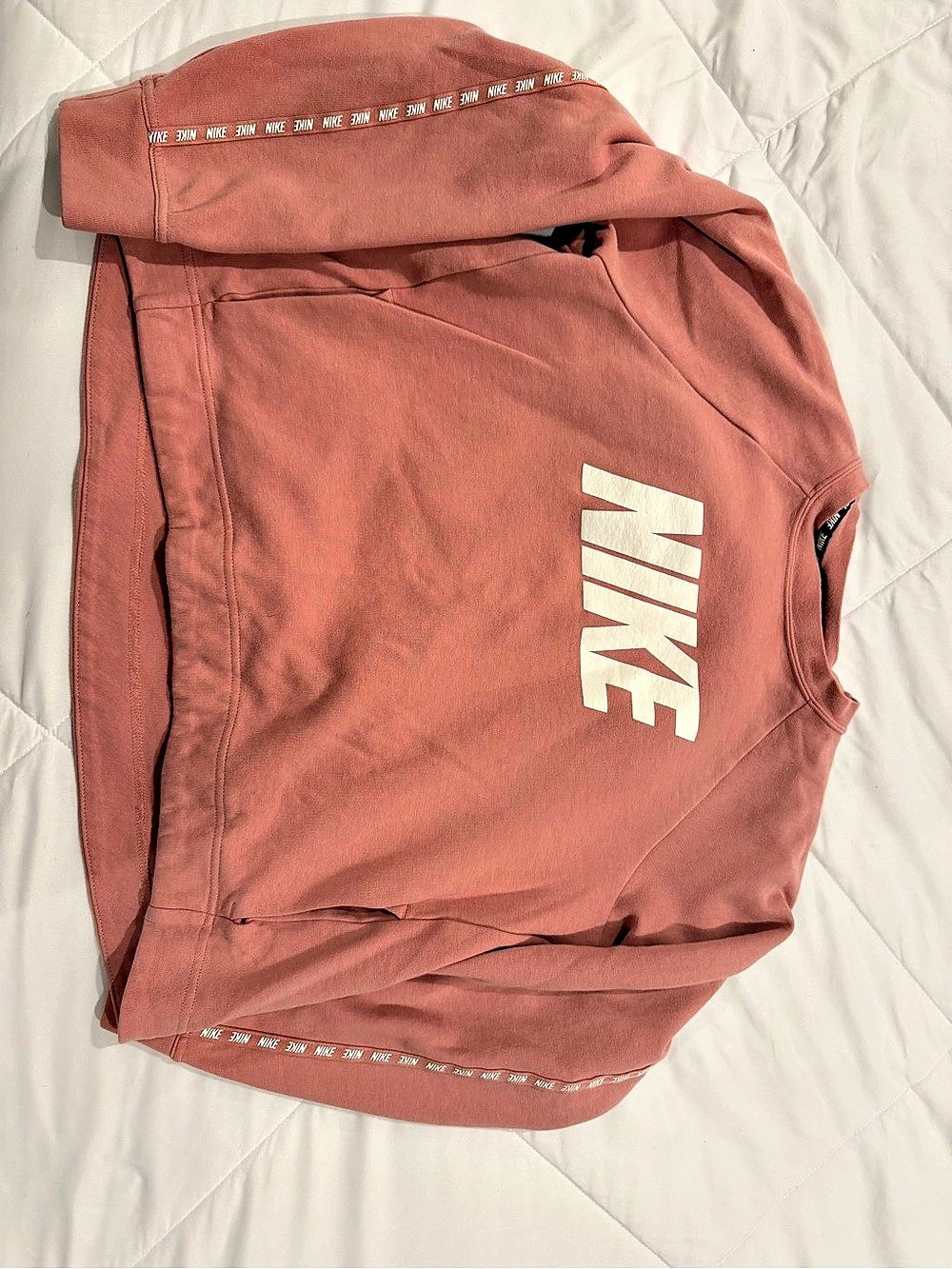 Nike Sportswear Crew Logo Tape Sweatshirt Pink Medium